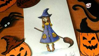 Рисуем ведьмочку на хэллоуин 2018.Draw witch. HALOOWEEN 2018