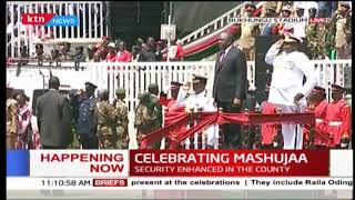 President Uhuru Kenyatta, First Lady arrive at Bukhungu Stadium | #MashujaaDay2018