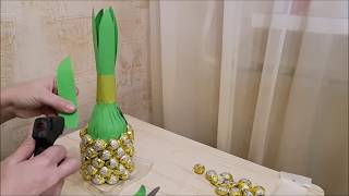 Украшаем Шампанское , праздничный декор конфетами своими руками!!!