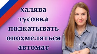 Russian confusing words - подкатывать, халява, тусовка, опохмеляться, автомат