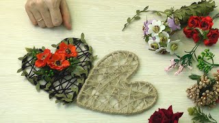 Плетеное сердце своими руками в подарок. Сердце из джута. Поделка на тему сердце. Мастер класс
