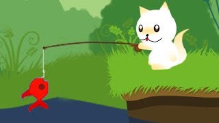 КОТЕНОК РЫБОЛОВ #1 мультик игра про симулятор маленького котика, который ловит рыбку #пурумчата