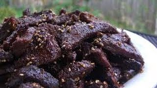 How to make Teriyaki jerky with Venison, recipe in box below