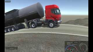 Unity Realistic Vehicle Physics - Renault Premium Hauling Heavy Trailers