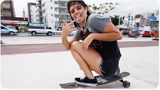 Awesome Longboarding Girl Does Skateboard Dancing