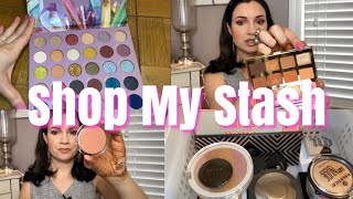 SHOP MY STASH// MAKEUP BASKET//Travel Makeup Bag Edition!