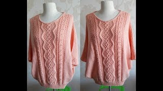 #Пончо спицами. Накидка спицами. Часть 2
