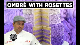The Cake Boss Makes An Ombré Cake with Rosettes Look EASY | Welcome to Cake Ep08