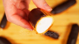 Узнай, как сделать эклеры с маршмеллоу внутри | Eclairs with marshmallow