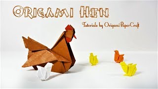 How to make  Origami Hen / Origami Chicken ? By OrigamiPaperCraft
