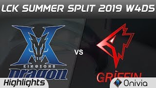 KZ vs GRF Highlights Game 1 LCK Summer 2019 W4D5 Kingzone DragonX vs Griffin Highlights by Onivia