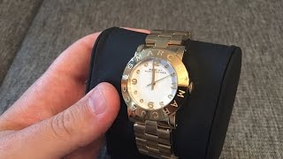Marc by Marc Jacobs MBM3056 Watch Amy Gold-Tone Crystal Ladies steel