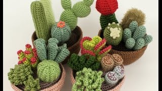 Красивые вязаные цветы кактусы крючком