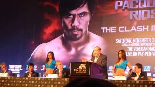 Manny pacquiao VS Brandon Rios press conference at Venetian Macau 27-7-2013 Part two