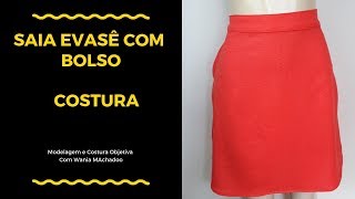 DIY- Saia Evasê com Bolso- Corte e Costura