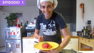 Spaghetti con salsa de tomate - receta autentica italiana ( espagueti rojo )