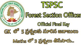 Forest Section Officer Official Final Key TSPSC