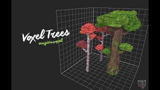 Trees in voxel art