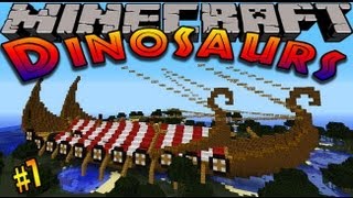 Minecraft Dinosaurs - ( Dinosaur mod ) - Episode 7 -SHIPWRECK!