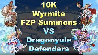 Dragalia Lost - 10K Wyrmite vs. Dragonyule Defenders (F2P Summons)
