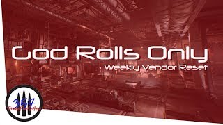 God Rolls Only - 6/1 - Weekly Vendor Reset - The Division
