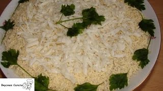 Салат Белый лебедь с грибами