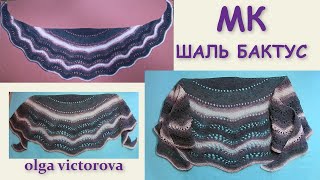 ШАЛЬ БАКТУС  Вязание спицами 552 #Платокбактусшаль