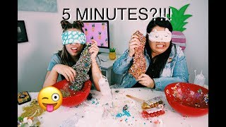 5 minute blindfolded slime challenge with Karina Garcia !!