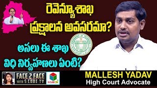 రెవిన్యూశాఖ ప్రక్షాళన అవసరమా? అసలు ఈ శాఖ విధులేంటి? Highcourt Advocate Mallesh Yadav on Revenue Dept