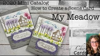 How to Create a Scene Card - My Meadow Mini Catalog 2020 Stampin' Up!