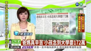 爸媽真辛苦 小孩念到大學要172萬