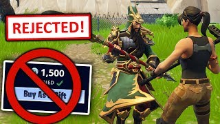 MY GIRL-FRIEND REJECTS ME GIFTING HER 1ST EVER SKIN ON FORTNITE...