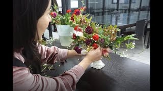 [SFS] 내츄럴 크레센트 플라워 센터피스 (Natural crecent flower centerpiece)제작 스케치