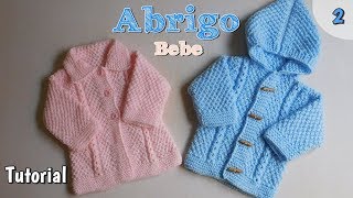 Ajuar: abriguito de bebe varón a dos agujas, palitos (2/2)