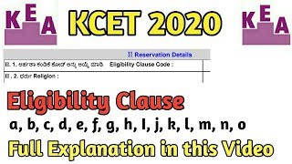 Eligibility Clauses in KCET 2020 || All doubts are cleared regularding Eligibility clausss