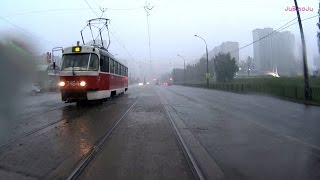Строгино-Проливной дождь ливень гроза на велосипеде Москва Лето