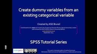 Create dummy variables from an existing categorical variable in SPSS