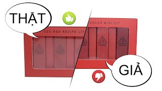 12 điểm phân biệt set son 3CE Red Recipe Lip Color Mini Kit thật giả | Tiny Loly