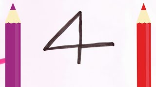 How to draw and colour sheep from Number 4 - step by step kids learning drawing