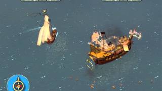 Sid Meier's Pirates! Royal Sloop vs. Baron Raymondo's War Galleon (Swashbuckler) HD