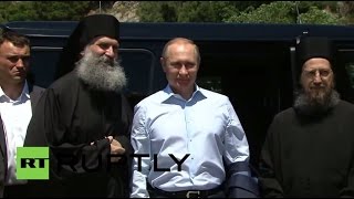 Greece: Putin arrives by boat to Mount Athos for monastery visit