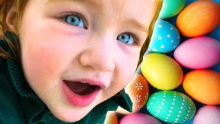 SURPRISE EGG HUNT and trampoline egg jump!!