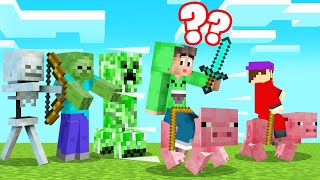 MINECRAFT But We Are STUCK ON PIGS! (Funny)