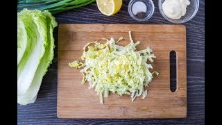 Как нарезать китайскую (ПЕКИНСКУЮ) КАПУСТУ соломкой / Илья Лазерсон / Обед безбрачия