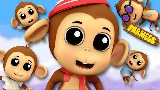 Five Little Monkeys Jumping On The Bed | English Rhymes | Preschool Songs by Farmees