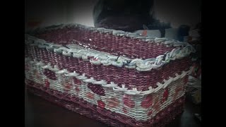 Как сплести коробку. УРОК 1.  Короб с дном из ДВП.