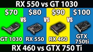 GT 1030 vs RX 550 vs GTX 750 Ti vs RX 460 | G4560 | Gaming Benchmarks