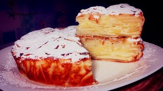Тесто превращается в крем - Волшебный кремово-яблочный пирог! Вкуснейшая замена Шарлотке!