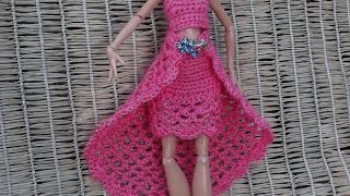 Как связать двойную юбочку кукле. How to tie a double skirt doll.