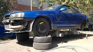 Кузовной ремонт Skyline R34 coupe. #4/10 Работы на стапеле
